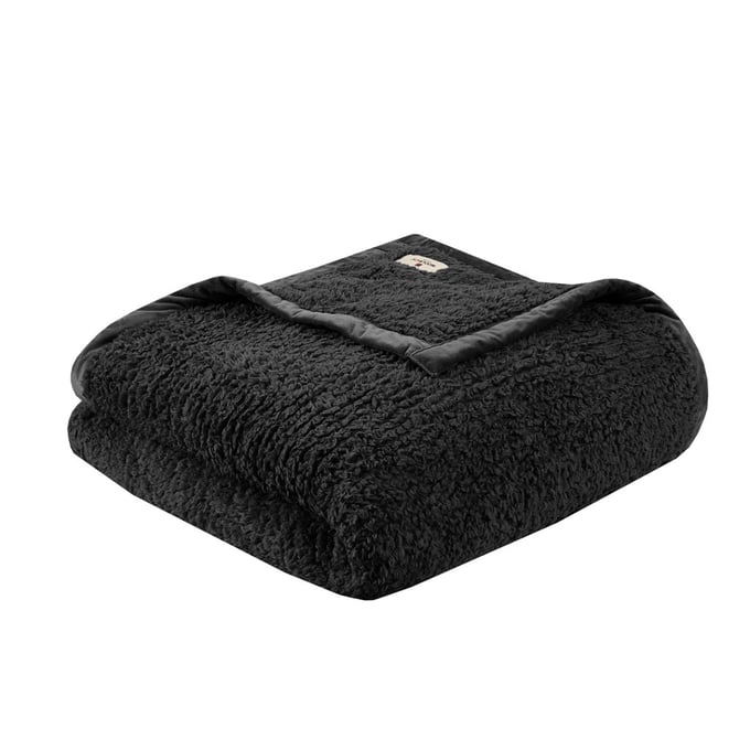 Olliix Woolrich Burlington Black Full Queen Berber Blanket The