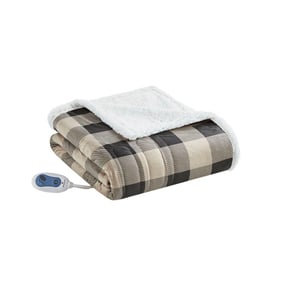 Olliix Woolrich Linden Tan Oversized Heated Throw