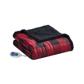 Olliix Woolrich Linden Red Oversized Heated Throw