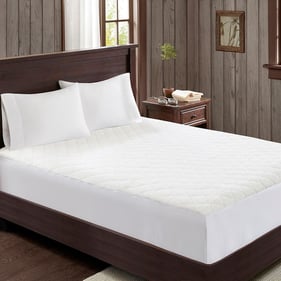 Olliix Woolrich Heated Sherpa White Twin Mattress Pad