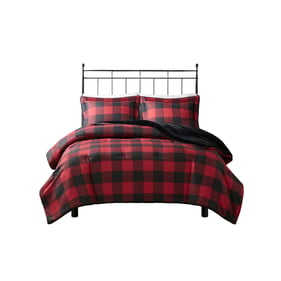 Olliix Woolrich Bernston Red Buffalo Check Twin Twin XL Down Alternative Co...