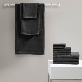 Olliix 510 Design Big Bundle Black 12pc Bath Towel Set