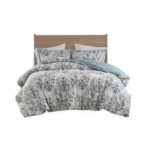 Olliix Madison Park Brielle Blue Full Queen 3pc Comforter Set