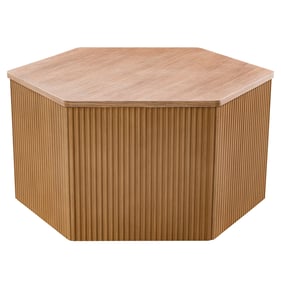 Olliix INK IVY Honey Natural Fluted Hexagon Coffee Table