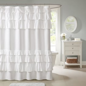 Olliix Madison Park Grace White Shower Curtain