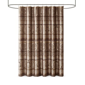 Olliix Madison Park Bellagio Brown Jacquard Shower Curtain