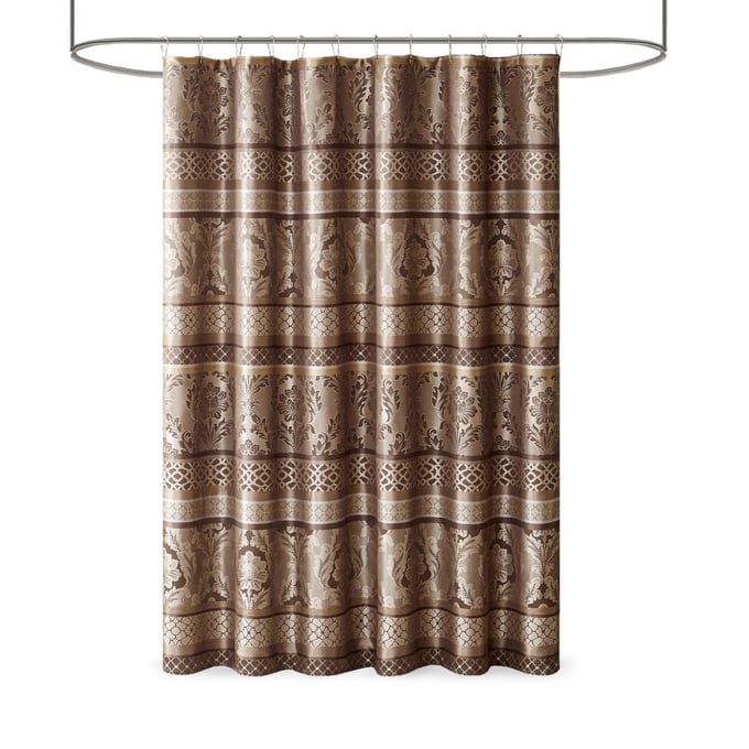 Olliix Madison Park Bellagio Brown Jacquard Shower Curtain OLIX-MP70-3035