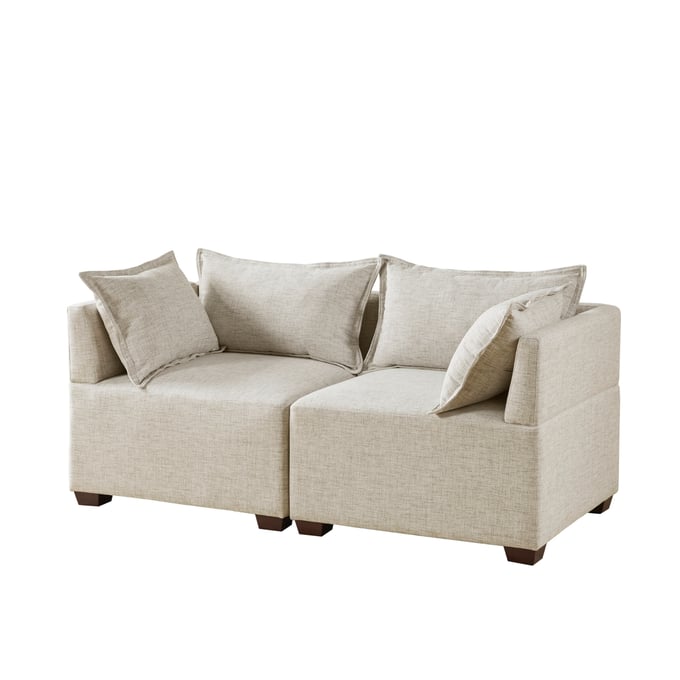 Olliix INK IVY Molly Linen 2pc Modular Loveseat OLIX-II100-0556