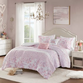 Olliix Intelligent Design Oliena Pink Full Queen Comforter Set