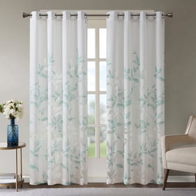 Olliix Madison Park Cecily Aqua Curtain Panel Pair