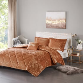 Olliix Intelligent Design Felicia Rust King Cal King Comforter Set