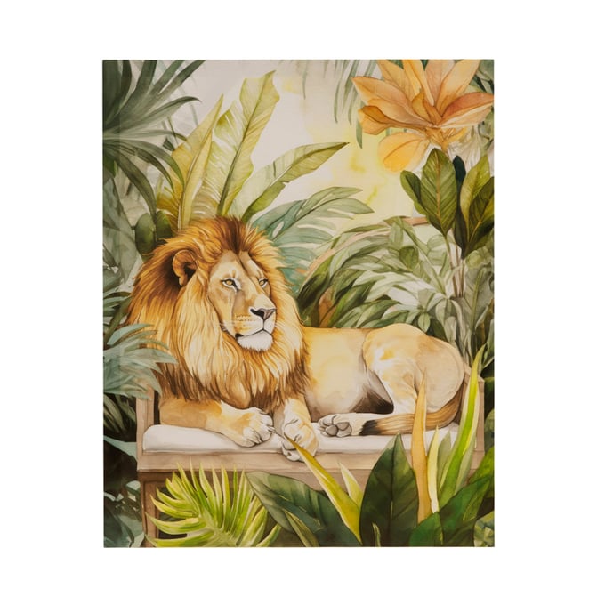 Olliix Madison Park Jungle Feline Green Lion Canvas Wall Art OLIX-MP95C-0336