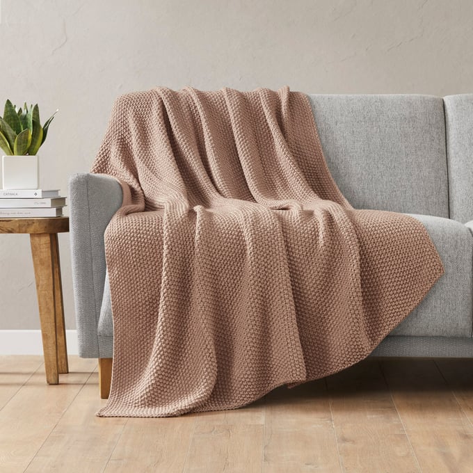 Olliix INK IVY Bree Knit Brown Throw OLIX-II50-1298