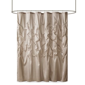 Olliix Madison Park Laurel Taupe Tufted Semi Sheer Shower Curtain