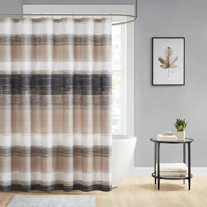 Olliix Madison Park Essentials Saben Taupe Black Curtain OLIX-MPE70-1030