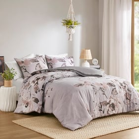 Olliix Madison Park Neko Lilac Full Queen 3pc Floral Duvet Cover Set