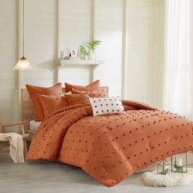 Olliix Urban Habitat Brooklyn Rust King Cal King Comforter Set with Euro Sh...