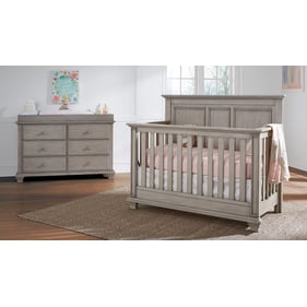 Oxford Baby Kenilworth Stone Wash 2pc Crib Set with Dresser Topper