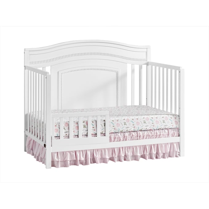 Oxford Baby Briella White Toddler Bed with Guard Rail OXFD-12611420-12695420