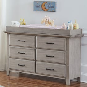 Oxford Soho Baby Chandler Stone Wash 6 Drawer Dresser with Changing Topper