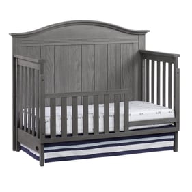 Oxford Soho Baby Chandler Graphite Gray Toddler Bed with Guard Rail