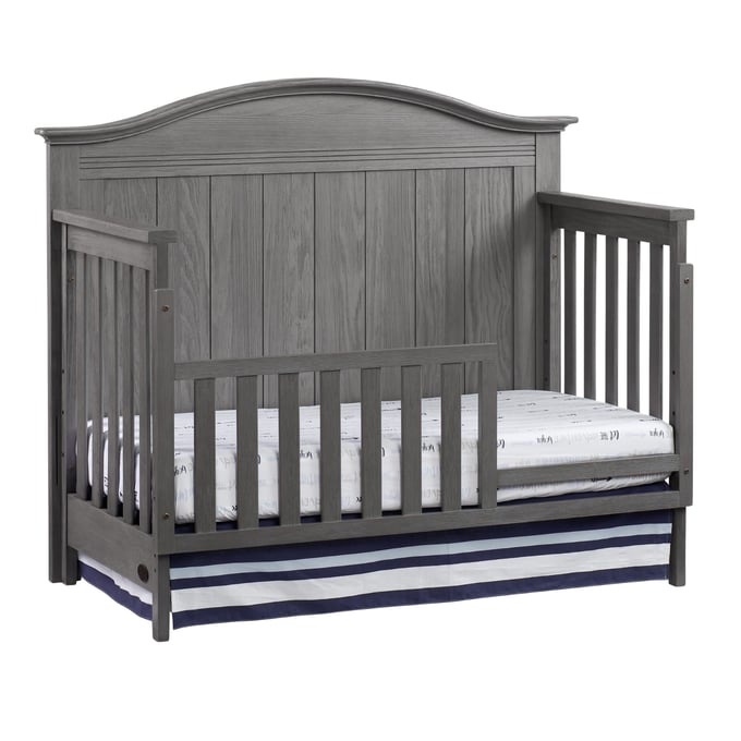 Oxford Soho Baby Chandler Graphite Gray Toddler Bed with Guard Rail OXFD-44011530-44095530