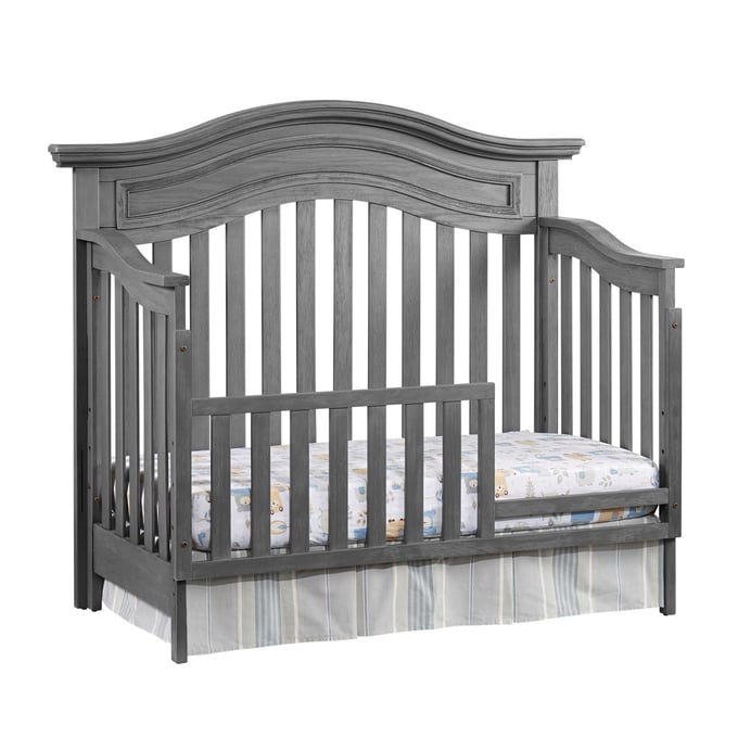 Oxford Baby Glenbrook Graphite Gray Toddler Bed with Guard Rail OXFD-27011530-27095530