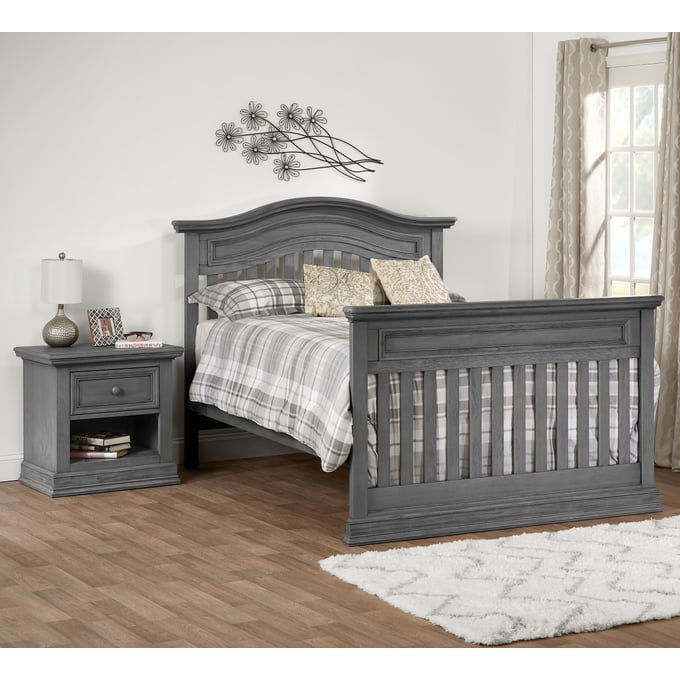 Oxford Baby Glenbrook Graphite Gray 2pc Kids Bedroom Set with Full Bed OXFD-27011530-KBR-S3