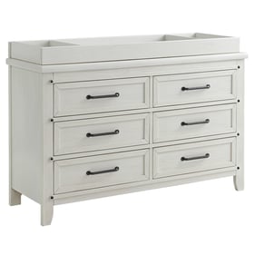 Oxford Soho Baby Ellison Rustic White 6 Drawer Dresser with Changing Topper