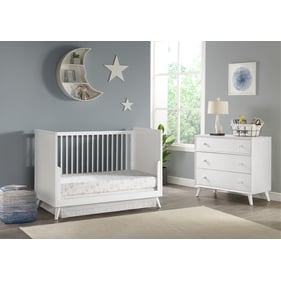 Oxford Baby Dawson White 2pc Crib Set with Dresser