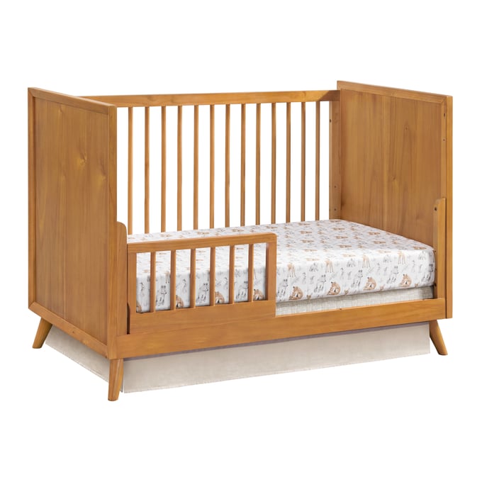 Oxford Baby Dawson Honey Brown Toddler Bed with Guard Rail OXFD-60711850-60795850