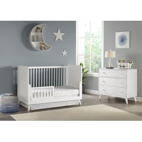 Oxford Baby Dawson White 2pc Toddler Bed Set with Dresser