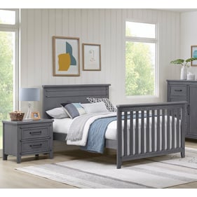 Oxford Soho Baby Ellison Ash Gray 2pc Kids Bedroom Set with Full Bed