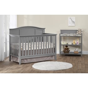 Oxford Baby Emerson Dove Gray 2pc Crib Set with Changing Table