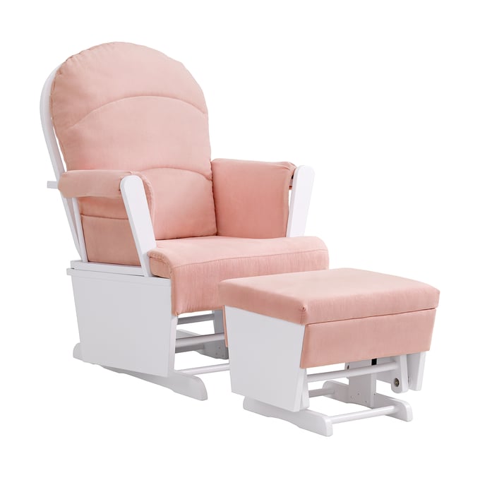 Pink glider cheap and ottoman