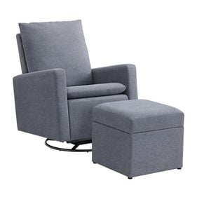 Oxford Soho Baby Everlee Charcoal Upholstered Glider and Ottoman Set