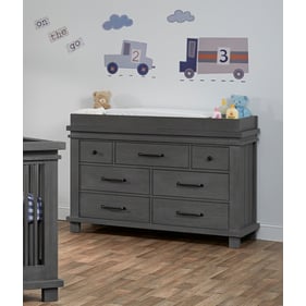 Oxford Soho Baby Hampton Canyon Gray 7 Drawer Dresser with Changing Topper