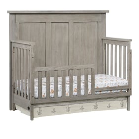 Oxford Soho Baby Hanover Oak Gray Todderl Bed with Guard Rail