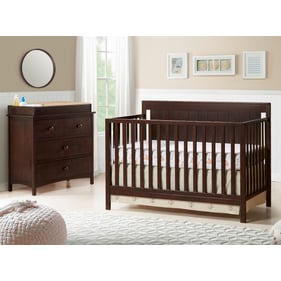 Oxford Baby Lazio Espresso 2pc Crib Set with Dresser Topper