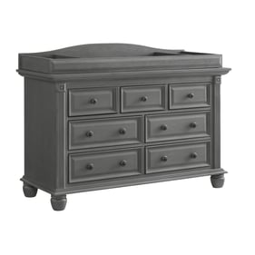 Oxford Baby London Lane Arctic Gray 7 Drawer Dresser with Changing Topper