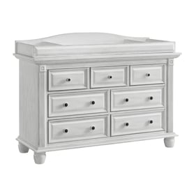 Oxford Baby London Lane Vintage White 7 Drawer Dresser with Changing Topper