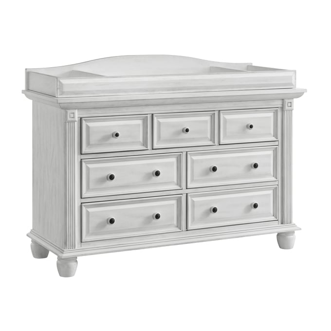 Oxford Baby London Lane Vintage White 7 Drawer Dresser with Changing Topper OXFD-11037411-11065411