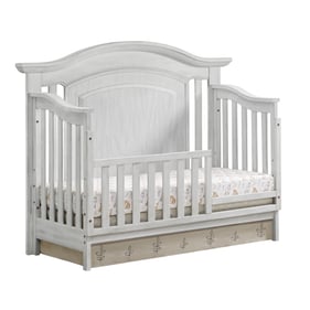 Oxford Baby London Lane Vintage White Toddler Bed with Guard Rail