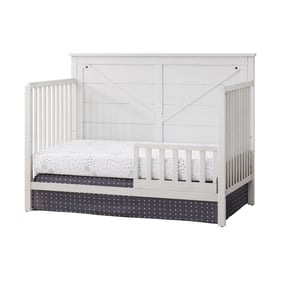 Oxford Baby Montauk Barn White Toddler Bed with Guard Rail