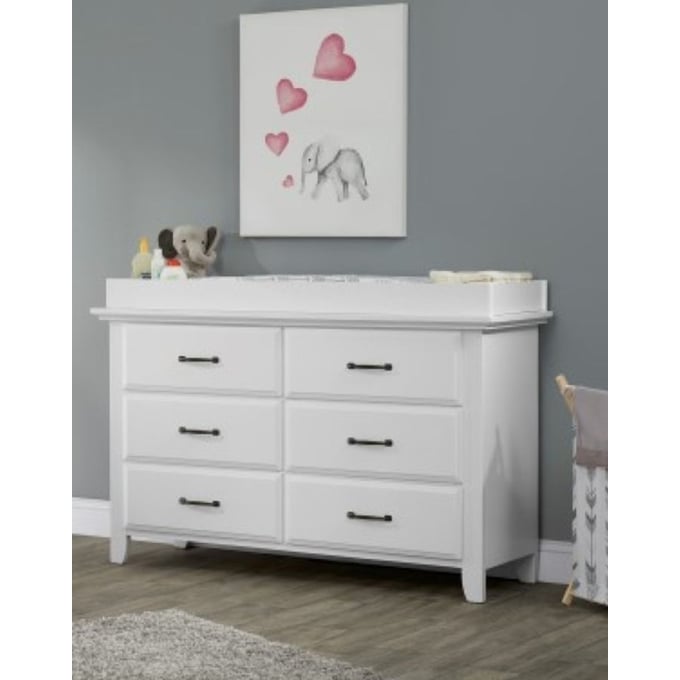 Oxford Baby Willowbrook White Dresser with Changing Topper OXFD-28036420-22265420