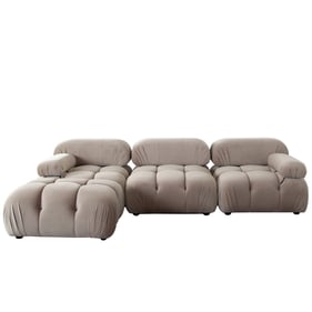 Diamond Sofa Paloma Mink Tan 4pc Modular Reversible Chaise Sectional