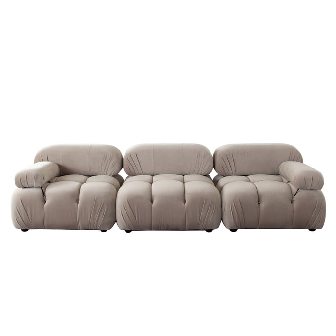 Diamond Sofa Paloma Mink Tan 3pc Modular Sofa DMND-PALOMA1LC1AC1RCTN