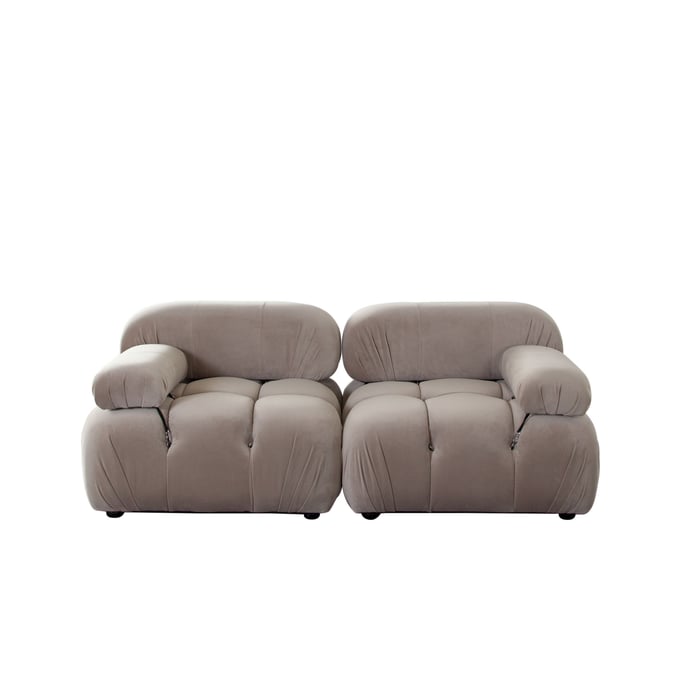 Diamond Sofa Paloma Mink Tan 2pc Modular Loveseat DMND-PALOMA1LC1RCTN