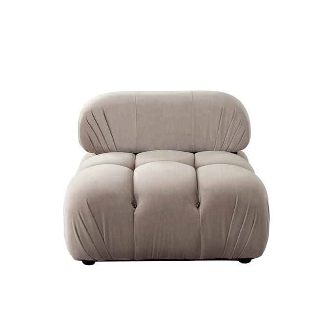 Diamond Sofa Paloma Mink Tan Armless Chair DMND-PALOMAACTN