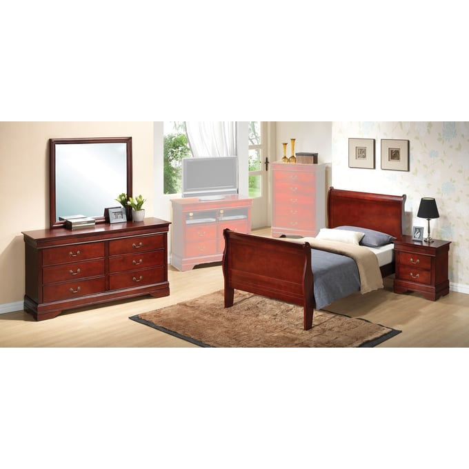 Passion Furniture Louis Philippe Black 2pc Bedroom Set with King